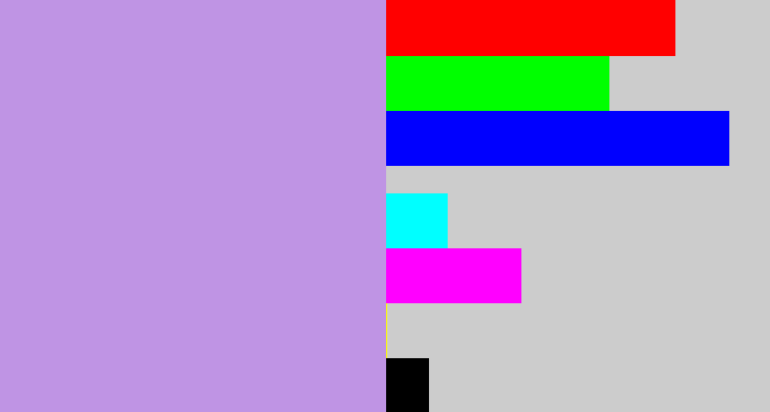Hex color #bf94e4 - lavender