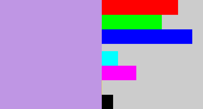 Hex color #bf96e4 - lavender