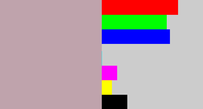 Hex color #bfa3ac - pinkish grey