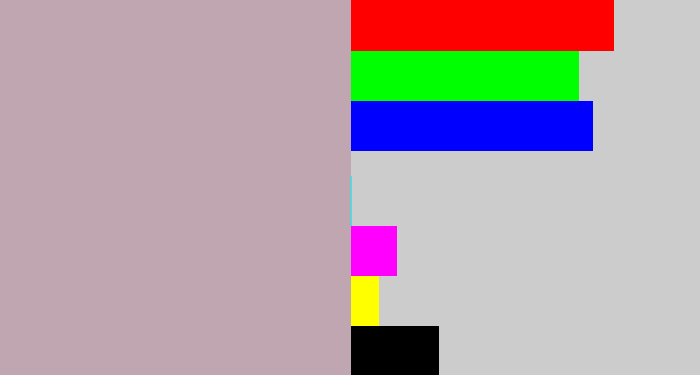 Hex color #bfa6b0 - pinkish grey