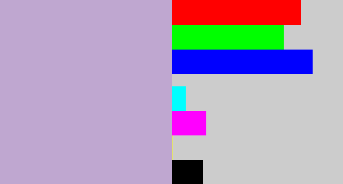 Hex color #bfa7d0 - pale purple