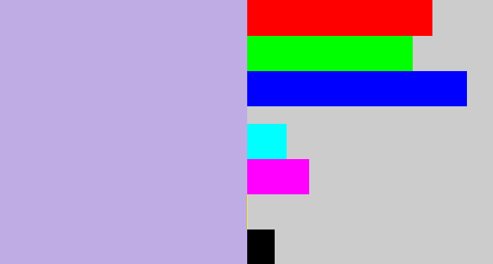 Hex color #bface4 - lavender