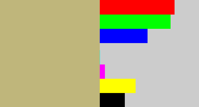Hex color #bfb67b - toupe