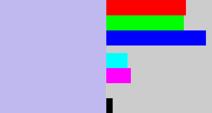 Hex color #bfb9f0 - light periwinkle