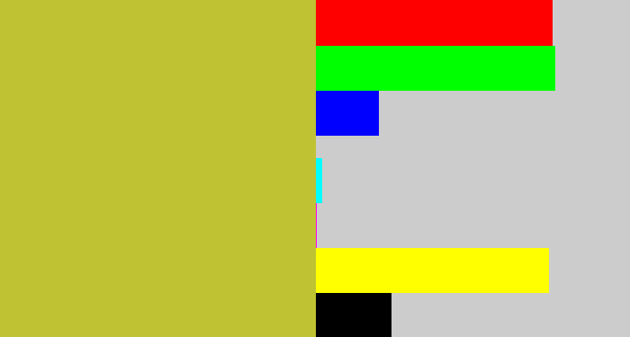 Hex color #bfc232 - pea