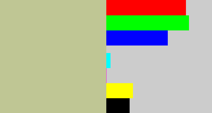 Hex color #bfc694 - pale olive