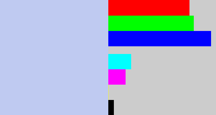 Hex color #bfcaf1 - light periwinkle