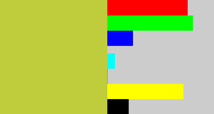 Hex color #bfcd3c - sickly yellow