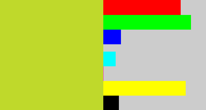 Hex color #bfd92b - sickly yellow