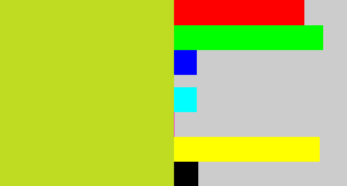 Hex color #bfdb22 - yellowish green