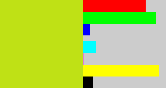 Hex color #bfe115 - yellowish green