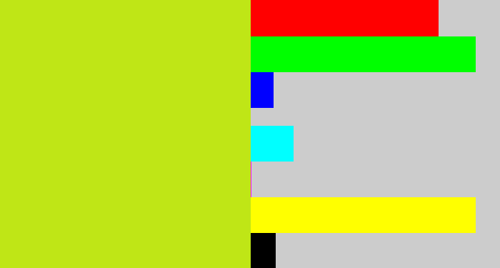 Hex color #bfe616 - yellowish green