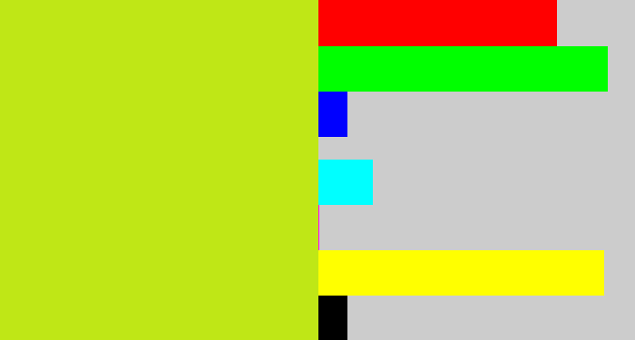 Hex color #bfe716 - yellowish green