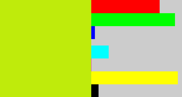 Hex color #bfeb0b - chartreuse