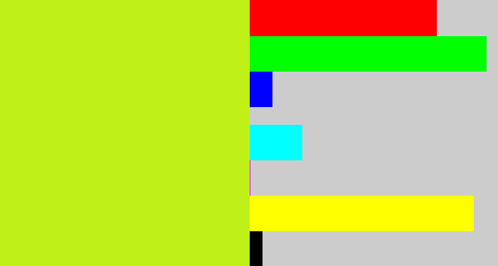 Hex color #bff118 - yellowgreen