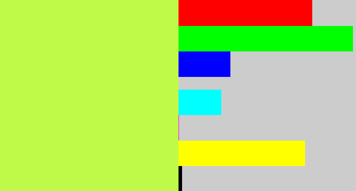 Hex color #bffa49 - yellow/green