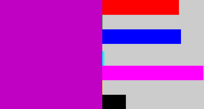 Hex color #c001c4 - vibrant purple