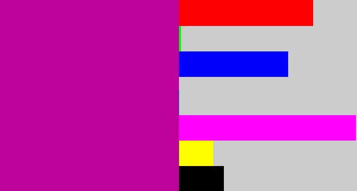 Hex color #c0029c - barney purple