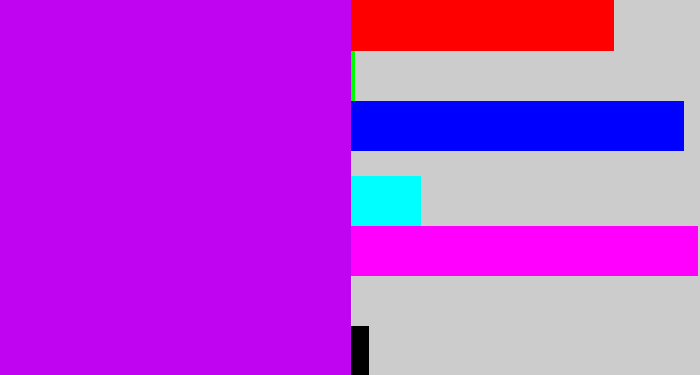 Hex color #c003f1 - hot purple