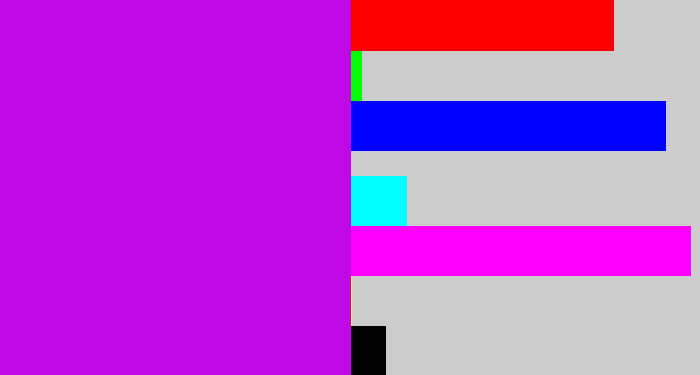 Hex color #c007e5 - vibrant purple