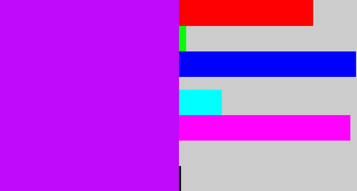 Hex color #c00afc - bright purple