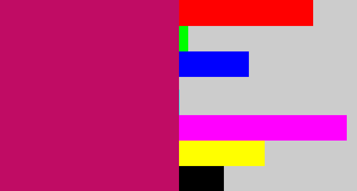 Hex color #c00c64 - deep pink