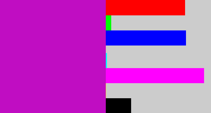 Hex color #c00dc2 - barney