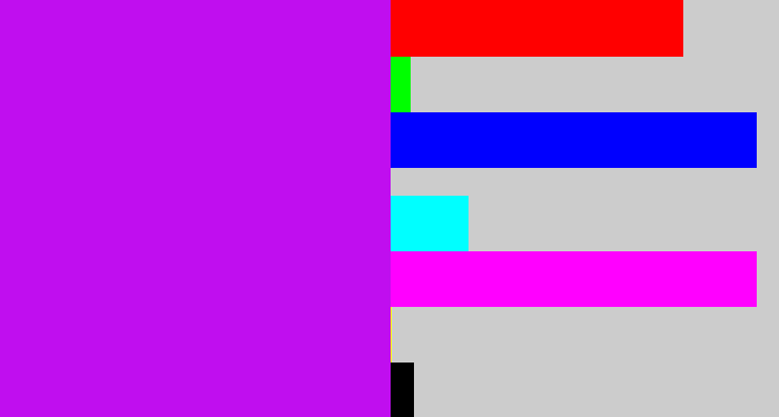 Hex color #c00eef - neon purple