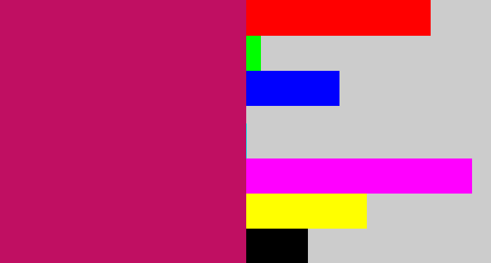 Hex color #c00f62 - deep pink