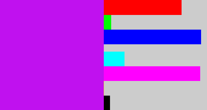 Hex color #c011ef - neon purple