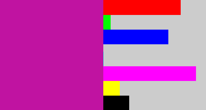 Hex color #c013a1 - barney