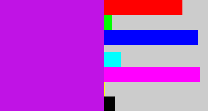 Hex color #c013e5 - neon purple