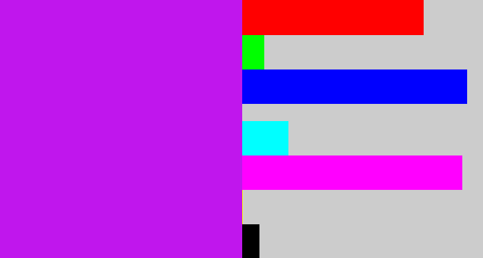 Hex color #c016ed - neon purple