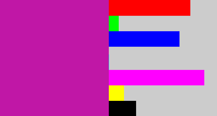 Hex color #c017a6 - barney