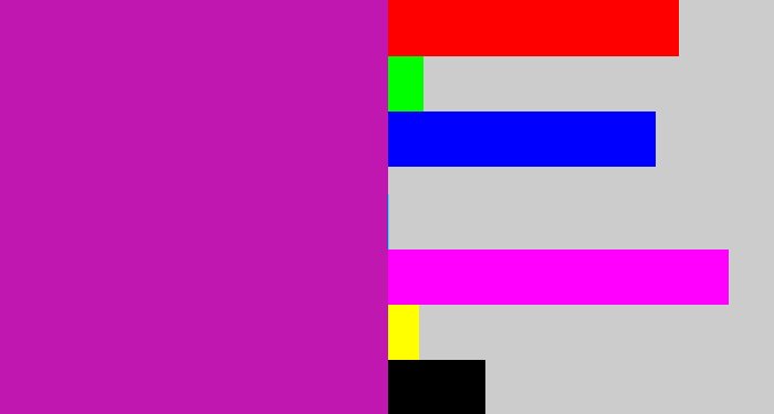 Hex color #c017b1 - barney