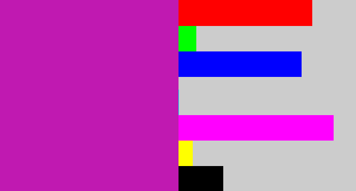 Hex color #c019b1 - barney