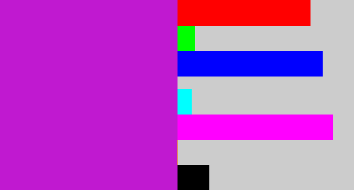 Hex color #c019d0 - purple/pink