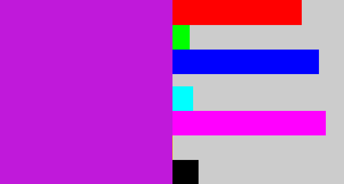 Hex color #c019da - purple/pink