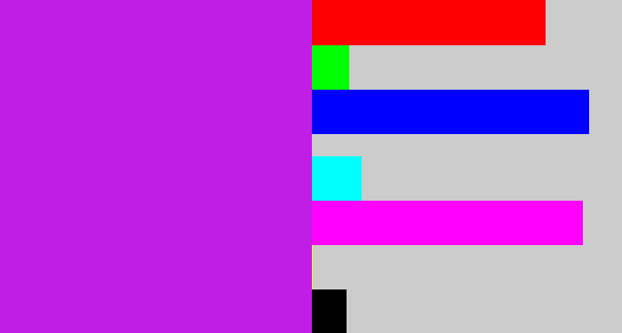 Hex color #c01ee4 - purple/pink