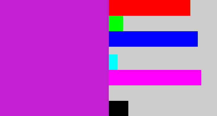 Hex color #c020d0 - purple/pink