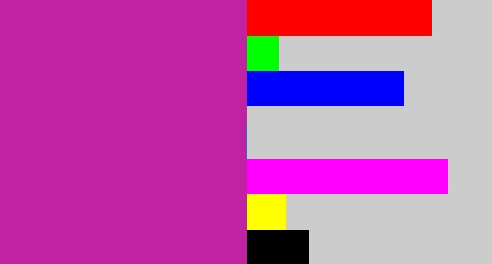 Hex color #c022a2 - barney