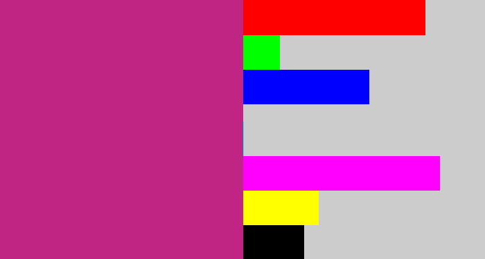 Hex color #c02584 - magenta