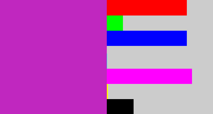 Hex color #c027bf - purpley pink