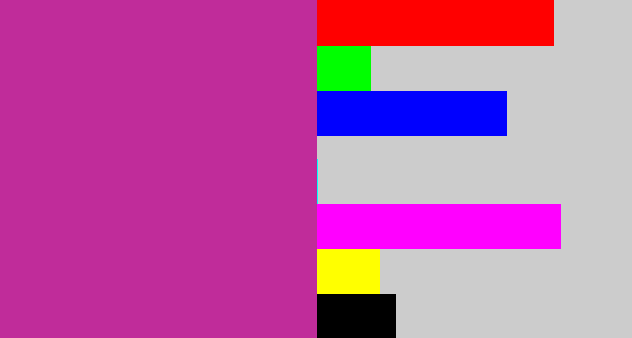 Hex color #c02c9a - purpley pink