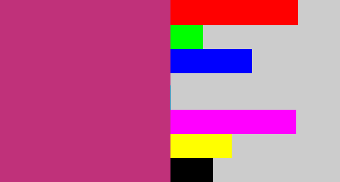 Hex color #c0317a - dark pink
