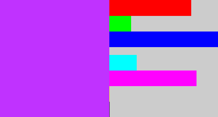 Hex color #c032ff - electric purple