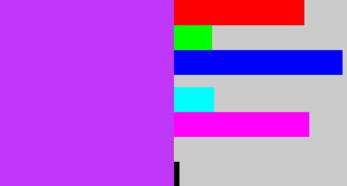 Hex color #c037f8 - electric purple