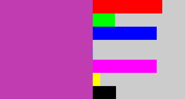 Hex color #c03cb0 - purpley pink