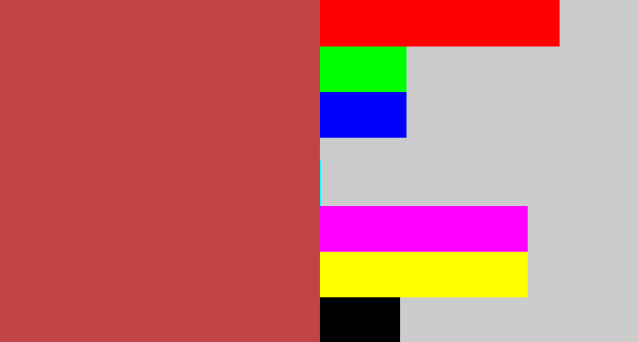Hex color #c04444 - reddish