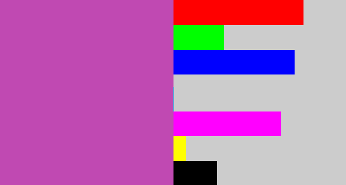 Hex color #c049b2 - pinky purple